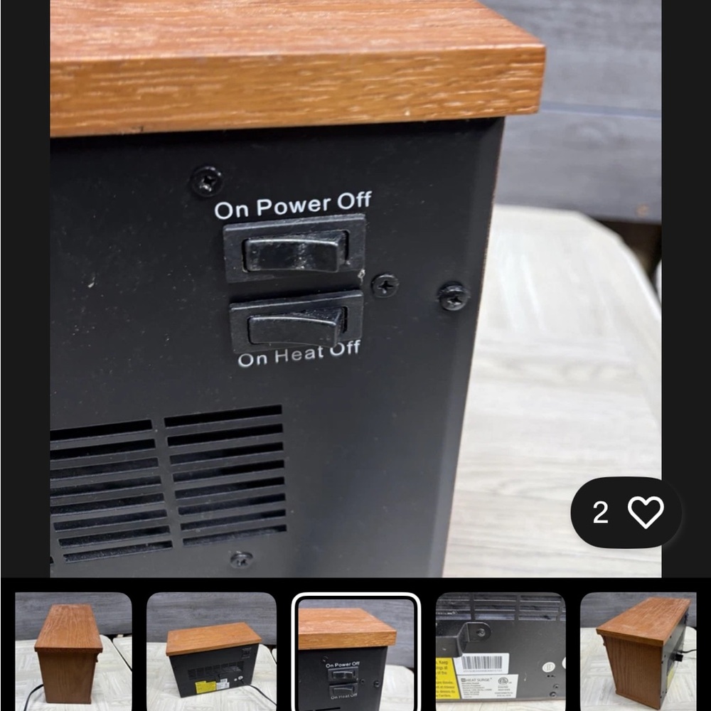 Electric Fireplace Heater in Brown - Picture 7 of 7